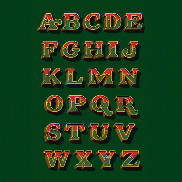 Alphabet in traditional fairground style