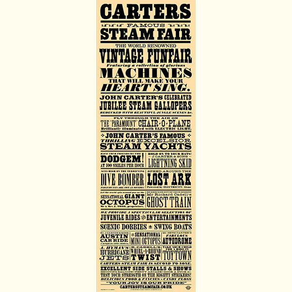 Carters Steam fair Victorian Showbill poster