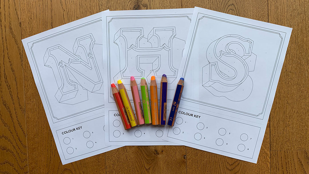 NHS Fancy Lettering Colouring in Activity