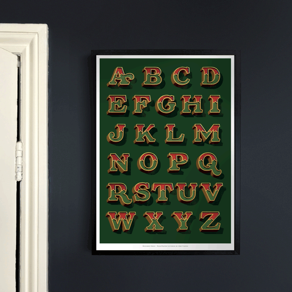 Green Alphabet Poster