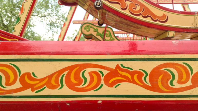 Hand painted scrolls and lines at Carters Steam Fair