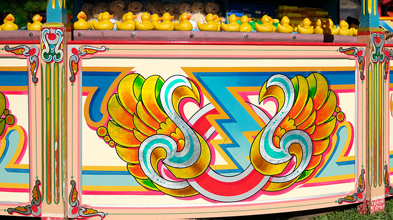 Fairground art Fred Fowle at Carters Steam Fair 