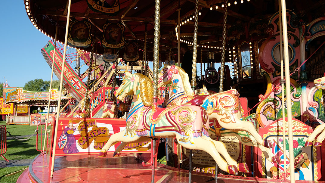 Galloper horses at Carters Steam Fair